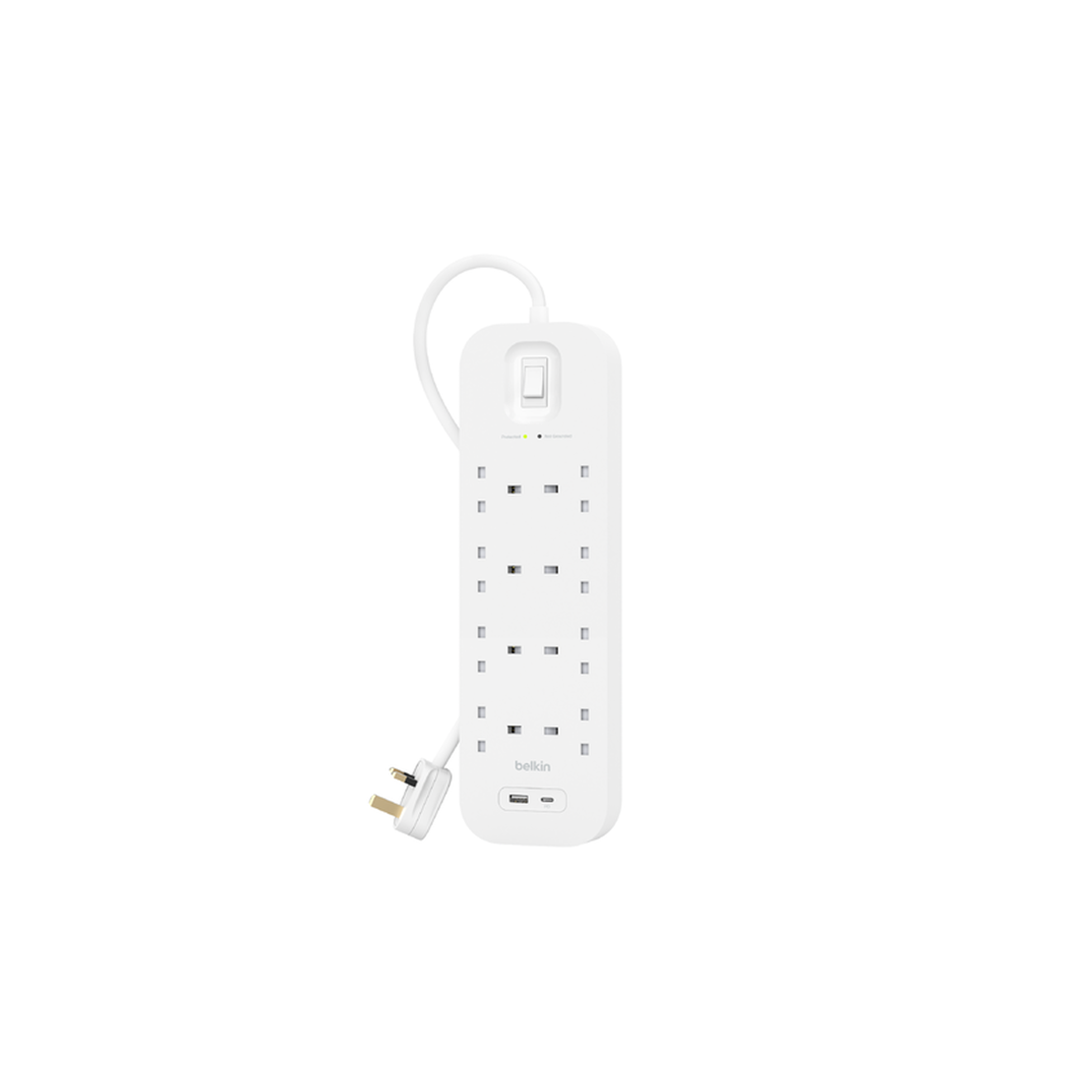 Belkin Connect Surge Protector with USB-C and USB-A Ports (8 Outlet with 1 USB-C & 1 USB-A) in Qatar Belkin Connect Surge Protector with USB-C and USB-A Ports (8 Outlet with 1 USB-C & 1 USB-A) in Qatar